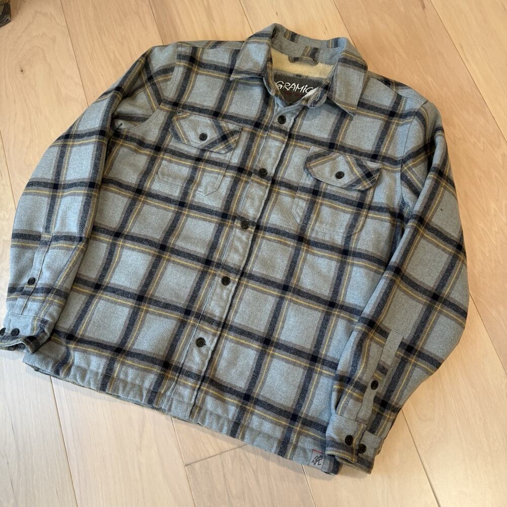 Gramicci Shirt Jacket Medium Multicolor Lined Heavy Flannel Hiking Outerwear - Picture 10 of 10